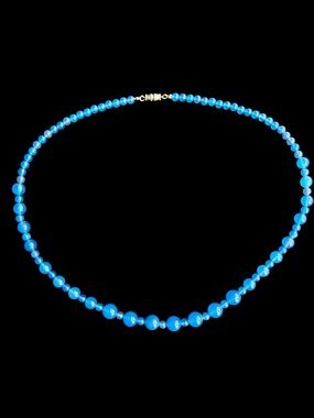 Bright Blue Bead Necklace - Women's Jewelry